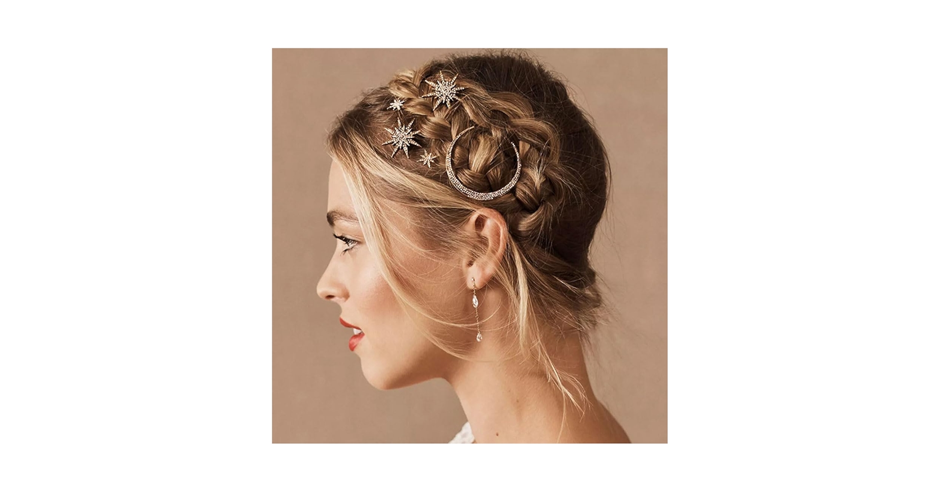 Amazon.com : BARTOSI Moon Star Hair Clips Sparkly Rhinestone